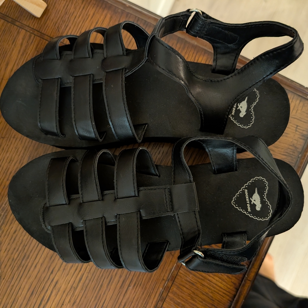 Black Platform Strappy Sandals